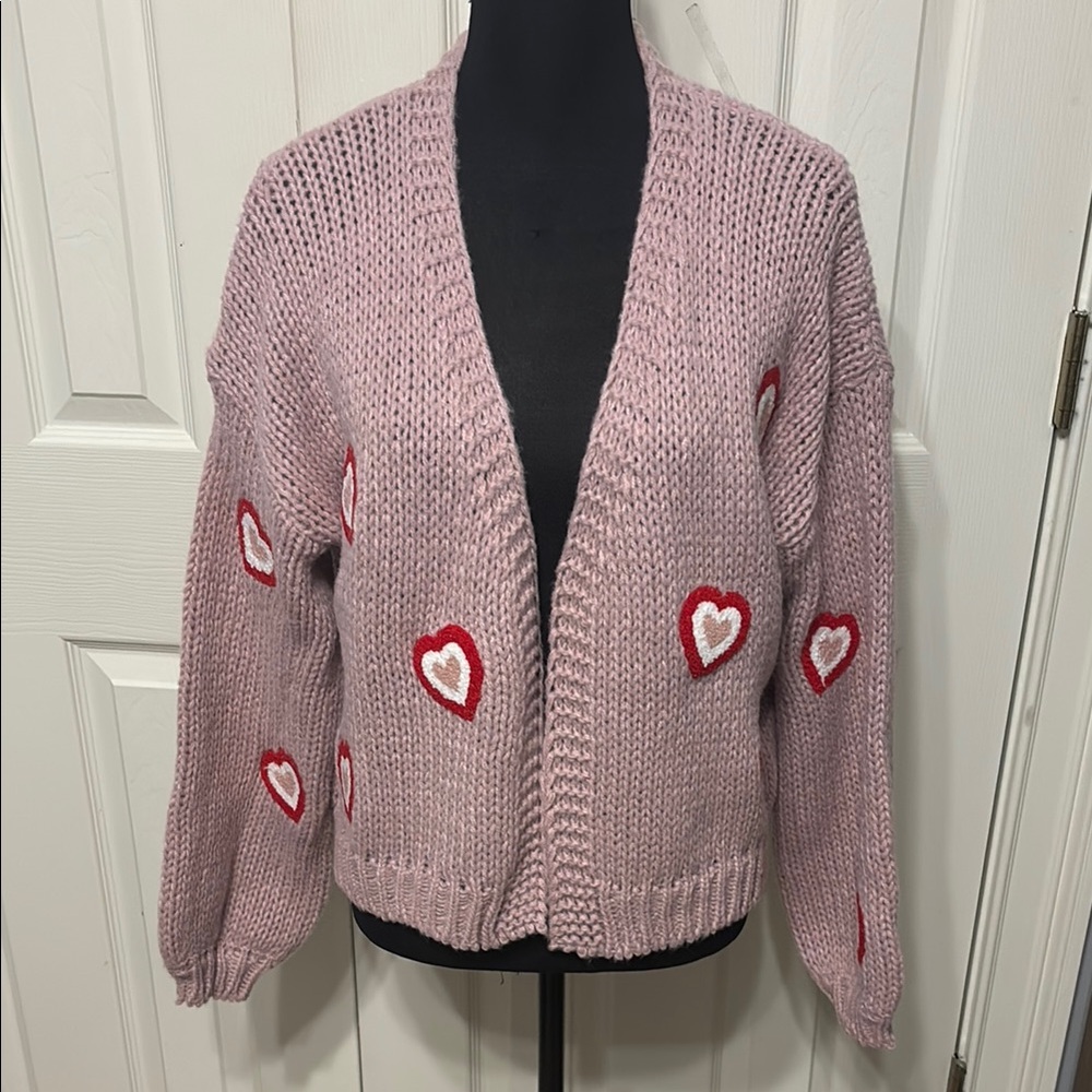Luna Ivy Heart Appliqué Cardigan